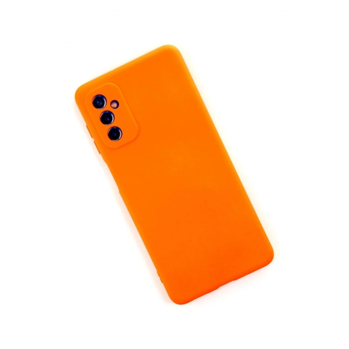 Samsung Galaxy M52 5G Kılıf Nano içi Kadife Silikon - Turuncu