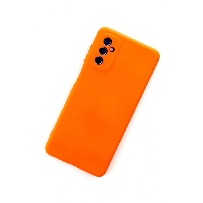 Samsung Galaxy M52 5G Kılıf Nano içi Kadife Silikon - Turuncu