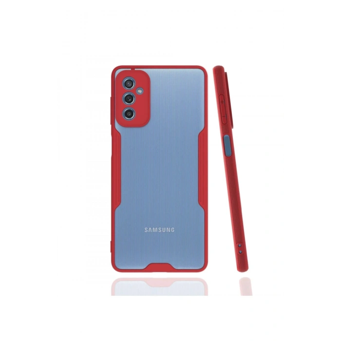 Samsung Galaxy M52 5G Kılıf Platin Silikon - Kırmızı