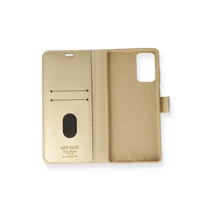 Samsung Galaxy Note 20 Kılıf Trend S Plus Kapaklı Kılıf - Gold