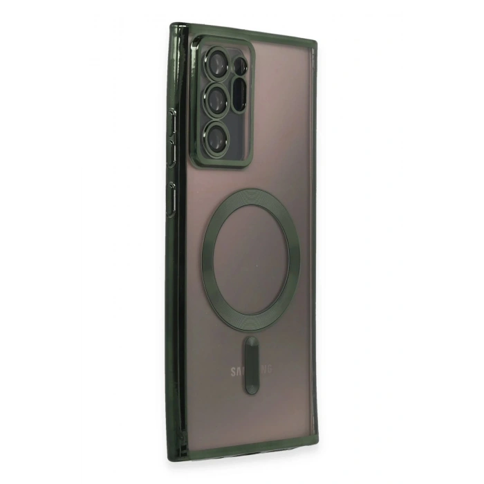 Samsung Galaxy Note 20 Ultra Kılıf Kross Magneticsafe Kapak - Koyu Yeşil