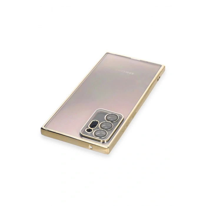 Samsung Galaxy Note 20 Ultra Kılıf Lensli Silikon - Gold