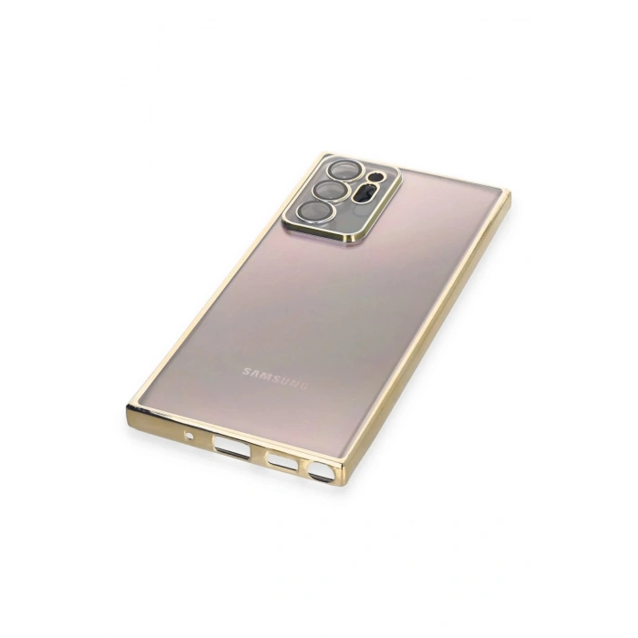 Samsung Galaxy Note 20 Ultra Kılıf Lensli Silikon - Gold
