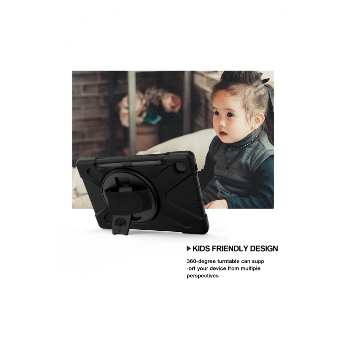 Samsung Galaxy P610 Tab S6 Lite 10.4 Kılıf Amazing Tablet Kapak - Siyah