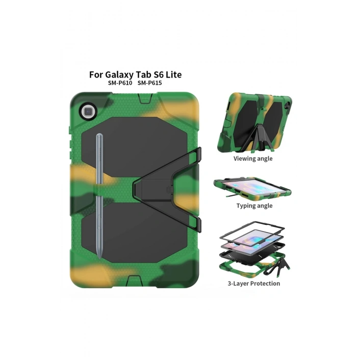 Samsung Galaxy P610 Tab S6 Lite 10.4 Kılıf Griffin Tablet Kapak - Kamuflaj