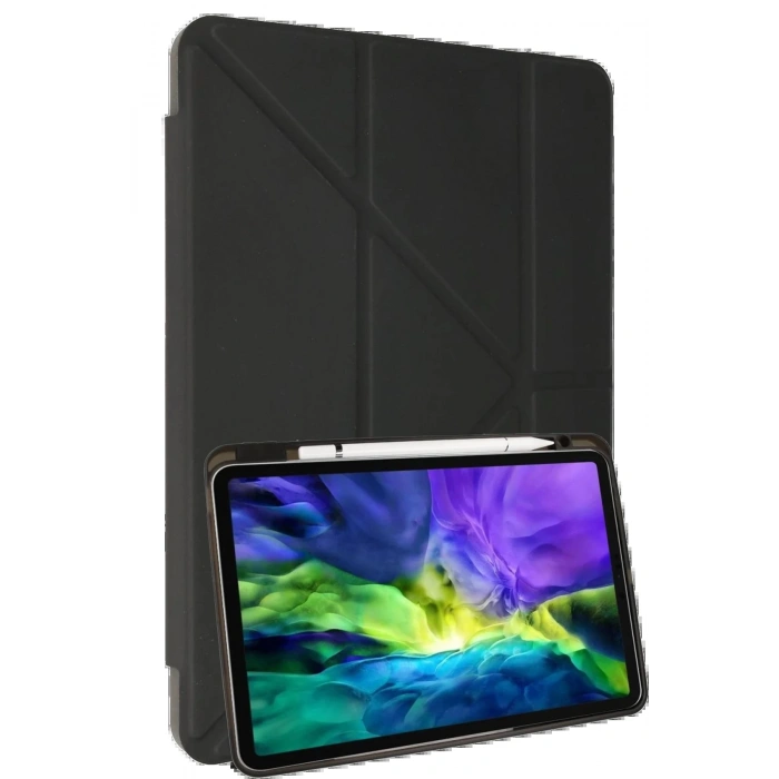 Samsung Galaxy P610 Tab S6 Lite 10.4 Kılıf Kalemlikli Mars Tablet Kılıfı - Koyu Gri