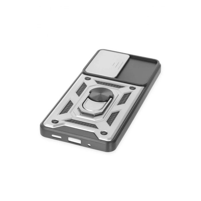 Samsung Galaxy S20 FE Kılıf Pars Lens Yüzüklü Silikon - Gümüş