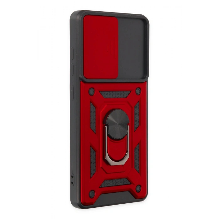 Samsung Galaxy S20 FE Kılıf Pars Lens Yüzüklü Silikon - Kırmızı