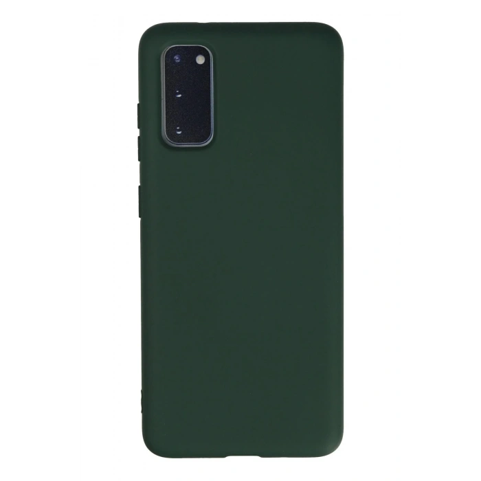Samsung Galaxy S20 Kılıf Nano içi Kadife Silikon - Koyu Yeşil