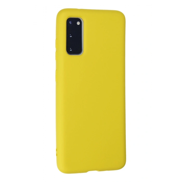 Samsung Galaxy S20 Kılıf Nano içi Kadife Silikon - Sarı