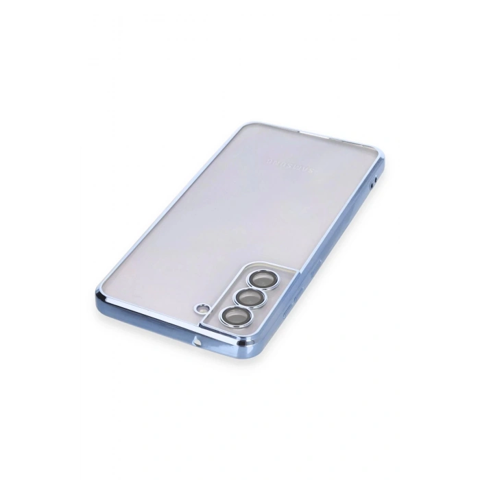 Samsung Galaxy S21 FE Kılıf Lensli Silikon - Açık Mavi