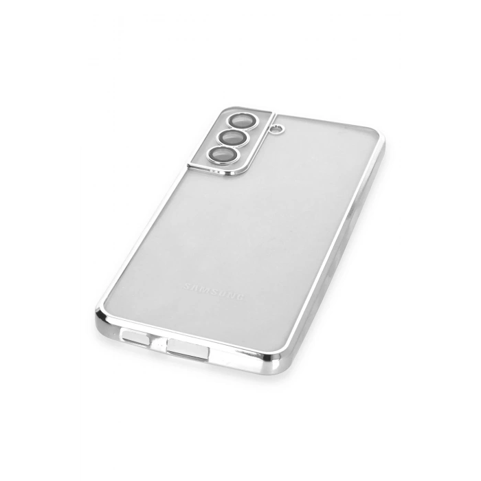 Samsung Galaxy S21 FE Kılıf Lensli Silikon - Gümüş