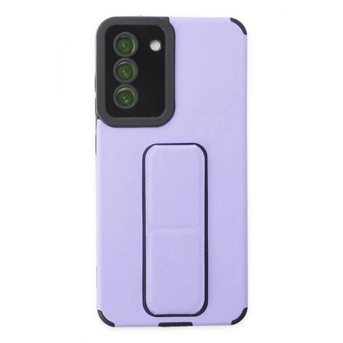Samsung Galaxy S21 FE Kılıf Mega Standlı Silikon - Lila