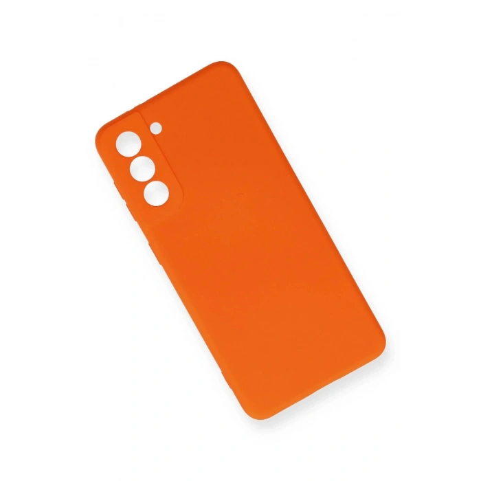 Samsung Galaxy S21 FE Kılıf Nano içi Kadife Silikon - Turuncu