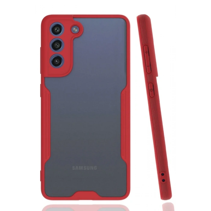 Samsung Galaxy S21 FE Kılıf Platin Silikon - Kırmızı