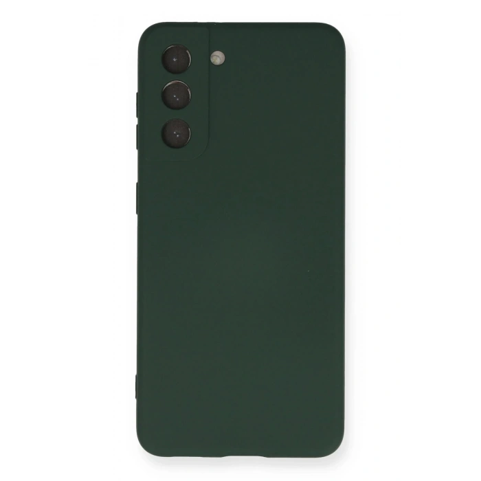 Samsung Galaxy S21 Kılıf Nano içi Kadife Silikon - Koyu Yeşil