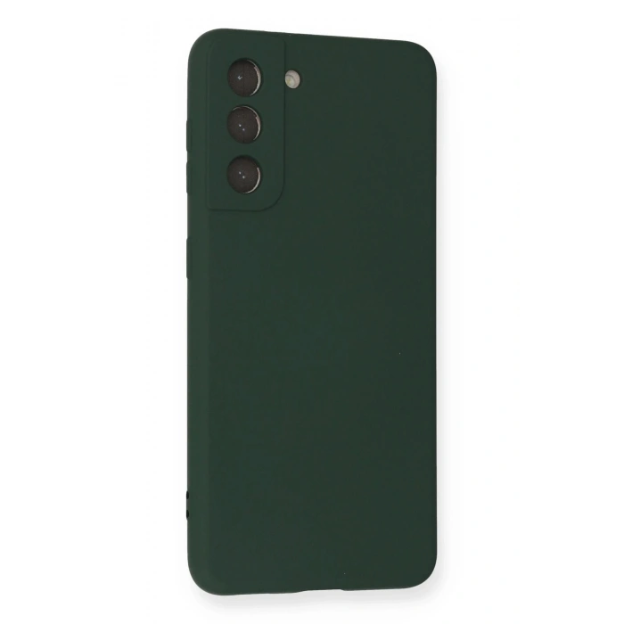 Samsung Galaxy S21 Kılıf Nano içi Kadife Silikon - Koyu Yeşil