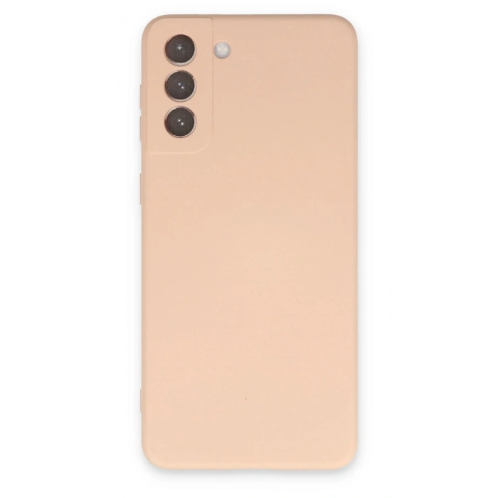 Samsung Galaxy S21 Kılıf Nano içi Kadife Silikon - Pudra