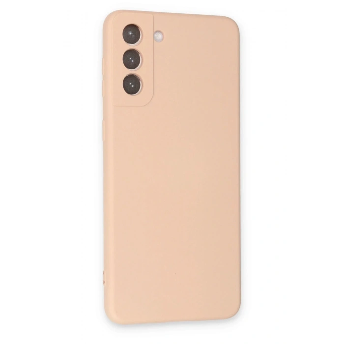 Samsung Galaxy S21 Kılıf Nano içi Kadife Silikon - Pudra