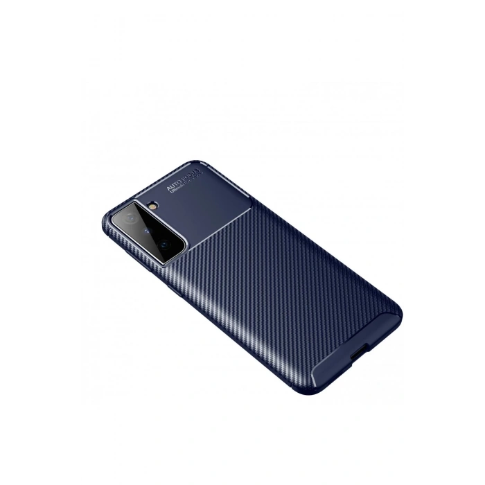 Samsung Galaxy S21 Plus Kılıf Auto Focus Karbon Kapak - Lacivert