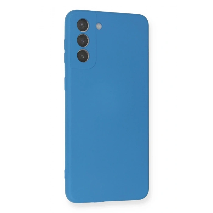 Samsung Galaxy S21 Plus Kılıf Nano içi Kadife Silikon - Mavi