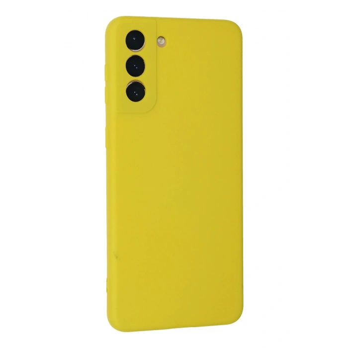 Samsung Galaxy S21 Plus Kılıf Nano içi Kadife Silikon - Sarı