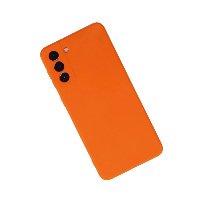 Samsung Galaxy S21 Plus Kılıf Nano içi Kadife Silikon - Turuncu