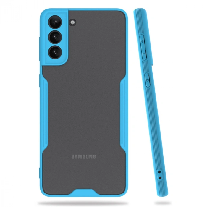 Samsung Galaxy S21 Plus Kılıf Platin Silikon - Mavi