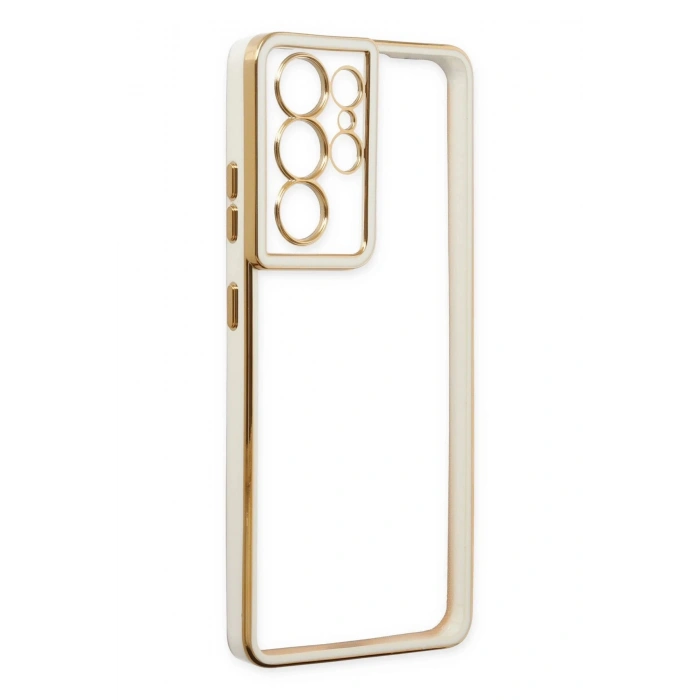 Samsung Galaxy S21 Ultra Kılıf Liva Lens Silikon - Beyaz