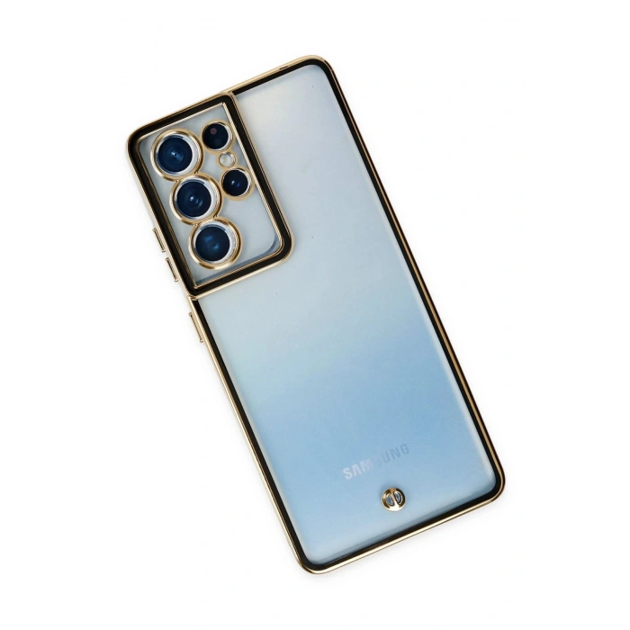 Samsung Galaxy S21 Ultra Kılıf Liva Lens Silikon - Siyah
