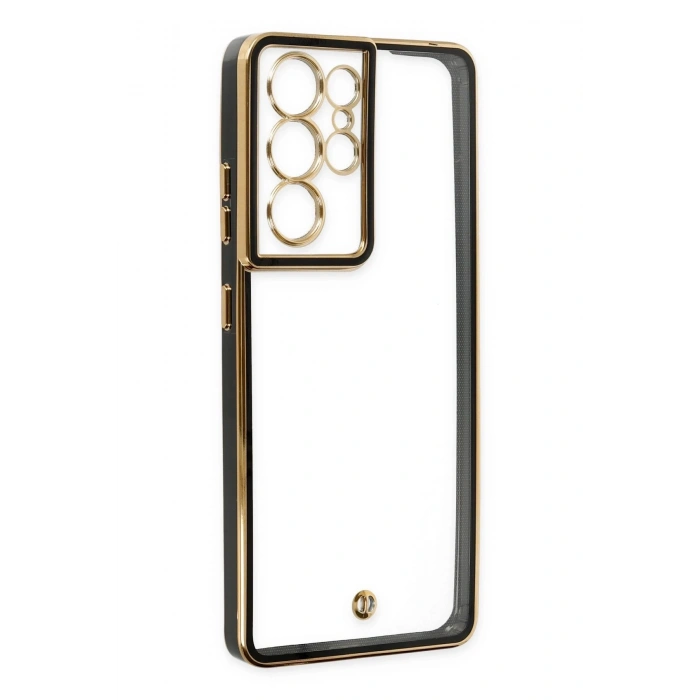 Samsung Galaxy S21 Ultra Kılıf Liva Lens Silikon - Siyah