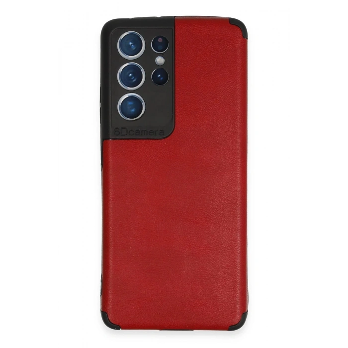 Samsung Galaxy S21 Ultra Kılıf Loop Deri Silikon - Kırmızı