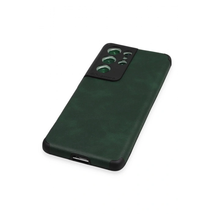Samsung Galaxy S21 Ultra Kılıf Loop Deri Silikon - Yeşil