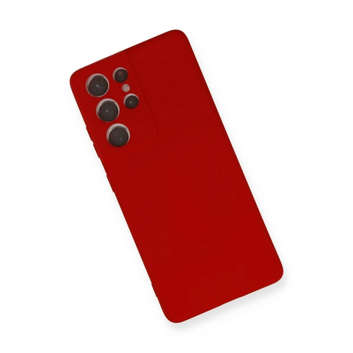 Samsung Galaxy S21 Ultra Kılıf Nano içi Kadife Silikon - Kırmızı
