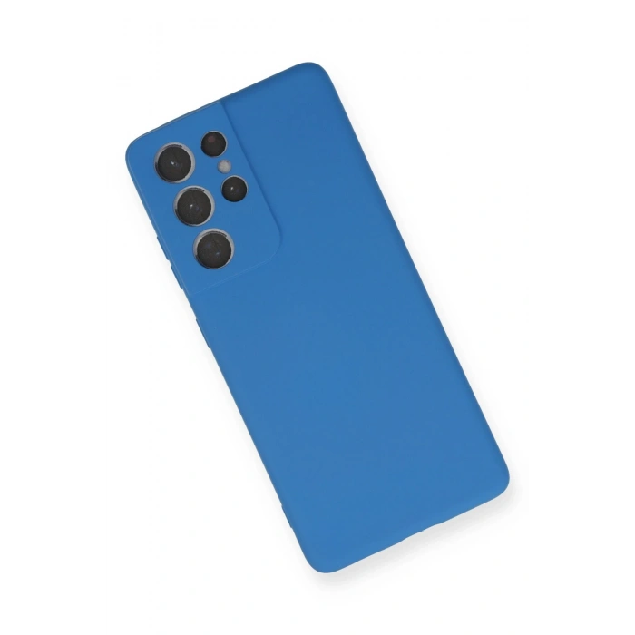 Samsung Galaxy S21 Ultra Kılıf Nano içi Kadife Silikon - Mavi