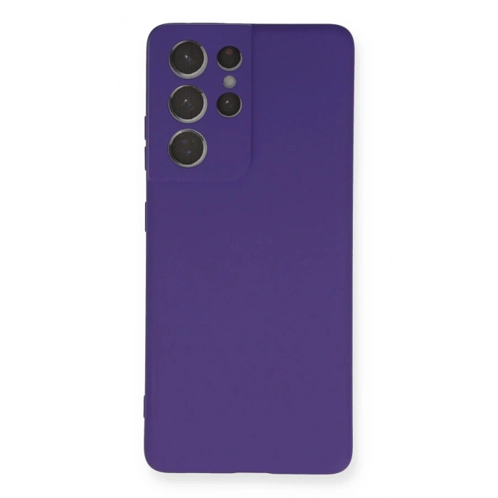 Samsung Galaxy S21 Ultra Kılıf Nano içi Kadife Silikon - Mor