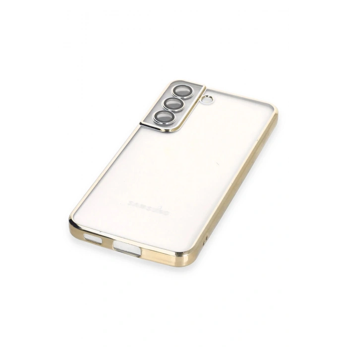 Samsung Galaxy S22 Kılıf Lensli Silikon - Gold