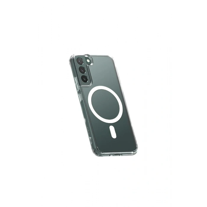 Samsung Galaxy S22 Kılıf Magneticsafe Şeffaf Silikon - Şeffaf