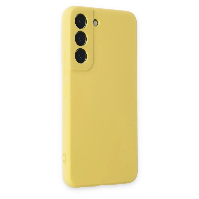 Samsung Galaxy S22 Kılıf Nano içi Kadife Silikon - Sarı