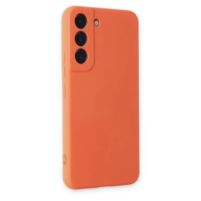 Samsung Galaxy S22 Kılıf Nano içi Kadife Silikon - Turuncu
