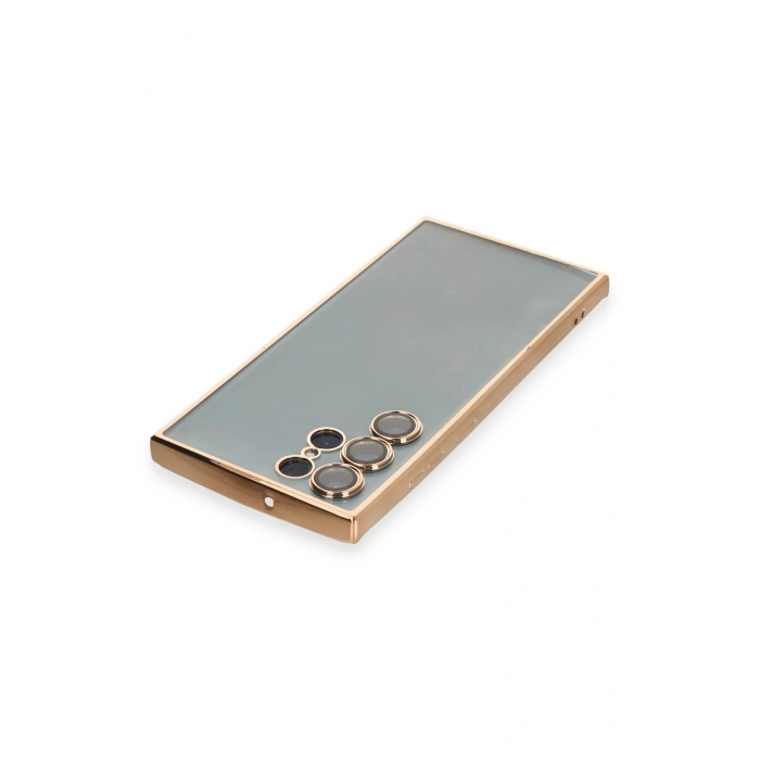 Samsung Galaxy S22 Ultra Kılıf Lensli Silikon - Gold
