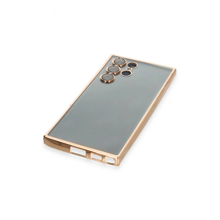 Samsung Galaxy S22 Ultra Kılıf Lensli Silikon - Gold