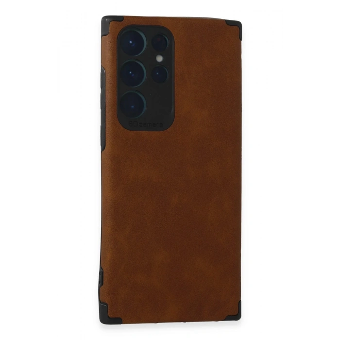 Samsung Galaxy S22 Ultra Kılıf Loop Deri Silikon - Kahverengi