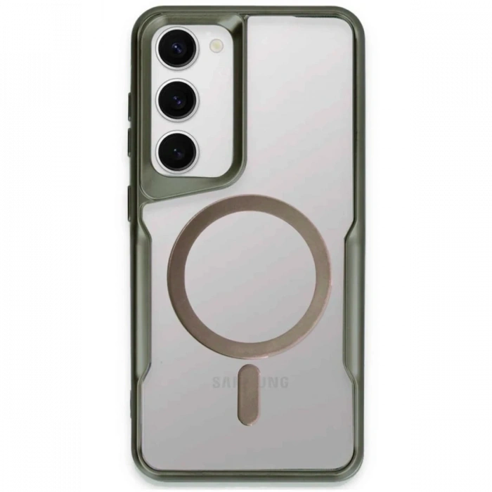 Samsung Galaxy S23 Kılıf Boyi Magsafe Silikon Kapak - Yeşil