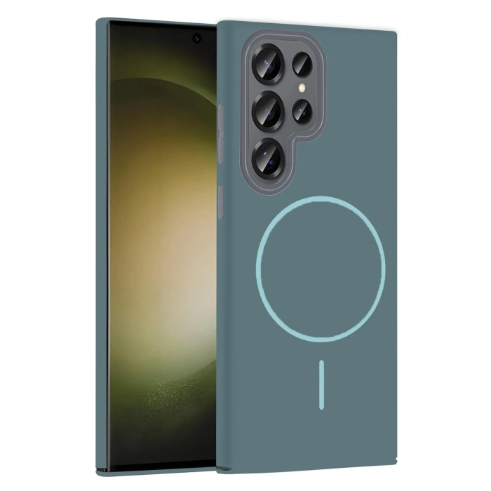 Samsung Galaxy S23 Ultra Broş Magsafe Kapak - Turkuaz