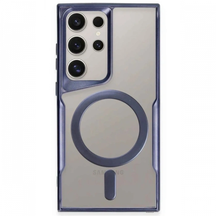 Samsung Galaxy S23 Ultra Kılıf Boyi Magsafe Silikon Kapak - Lacivert