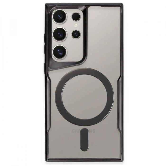 Samsung Galaxy S23 Ultra Kılıf Boyi Magsafe Silikon Kapak - Siyah