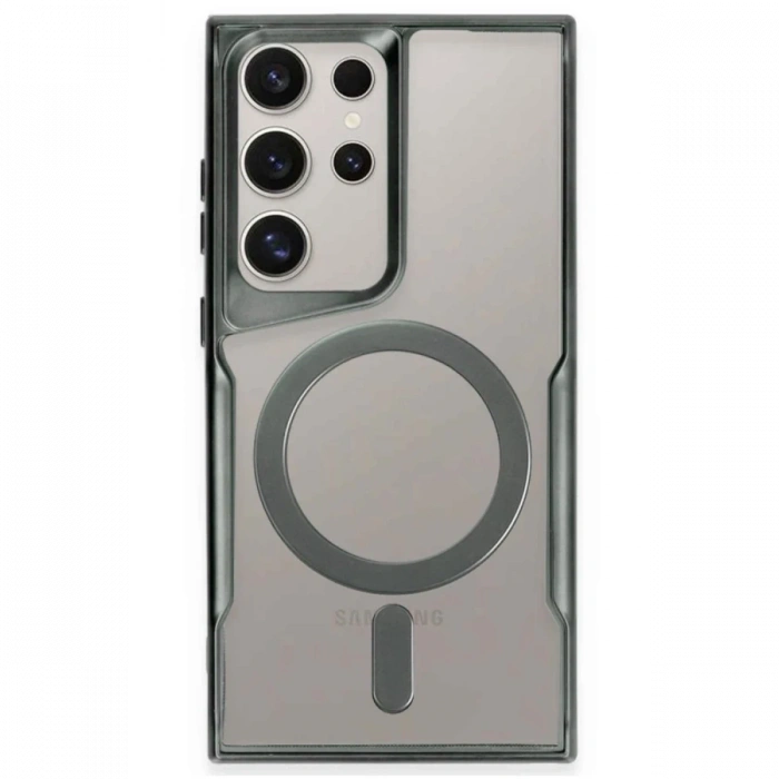 Samsung Galaxy S23 Ultra Kılıf Boyi Magsafe Silikon Kapak - Yeşil