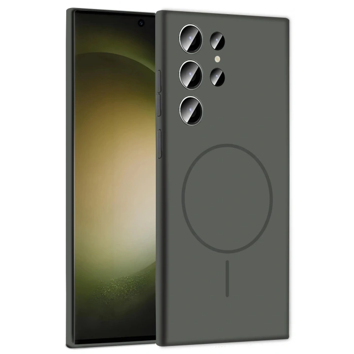 Samsung Galaxy S23 Ultra Kılıf Jully Magsafe Kapak - Titan Gri