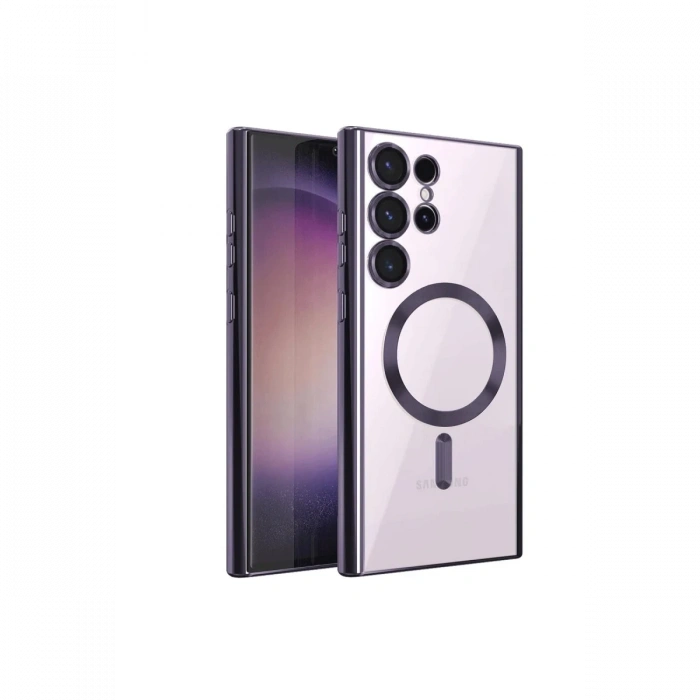Samsung Galaxy S23 Ultra Kılıf Kross Magneticsafe Kapak - Mor